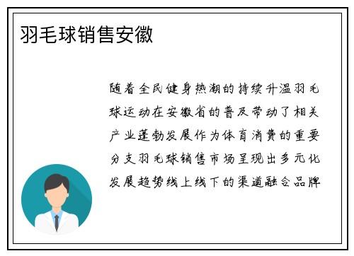 羽毛球销售安徽